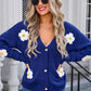 Crochet Flower Button Up Cardigan - Whimsical Appalachian Boutique