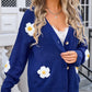 Crochet Flower Button Up Cardigan - Whimsical Appalachian Boutique