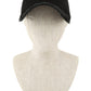 Casual black cap featuring chic ribbon design
