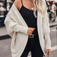 Lightweight ivory batwing sleeve open-front cardigan with a classic, cozy look