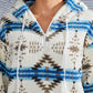 Southwestern-patterned fleece hoodie with ribbed cuffs and hem for a comfy fit.