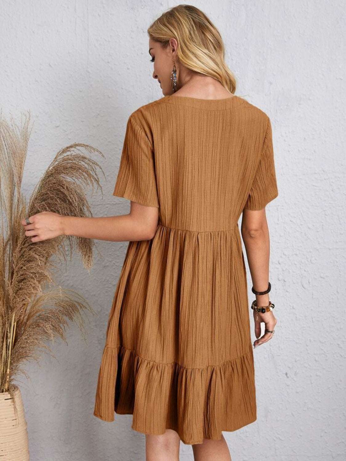 Stylish brown dress perfect for casual outings

