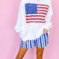 USA flag pullover for women’s casual outfits