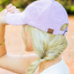 Purple CC terry cloth baseball hat with soft texture
