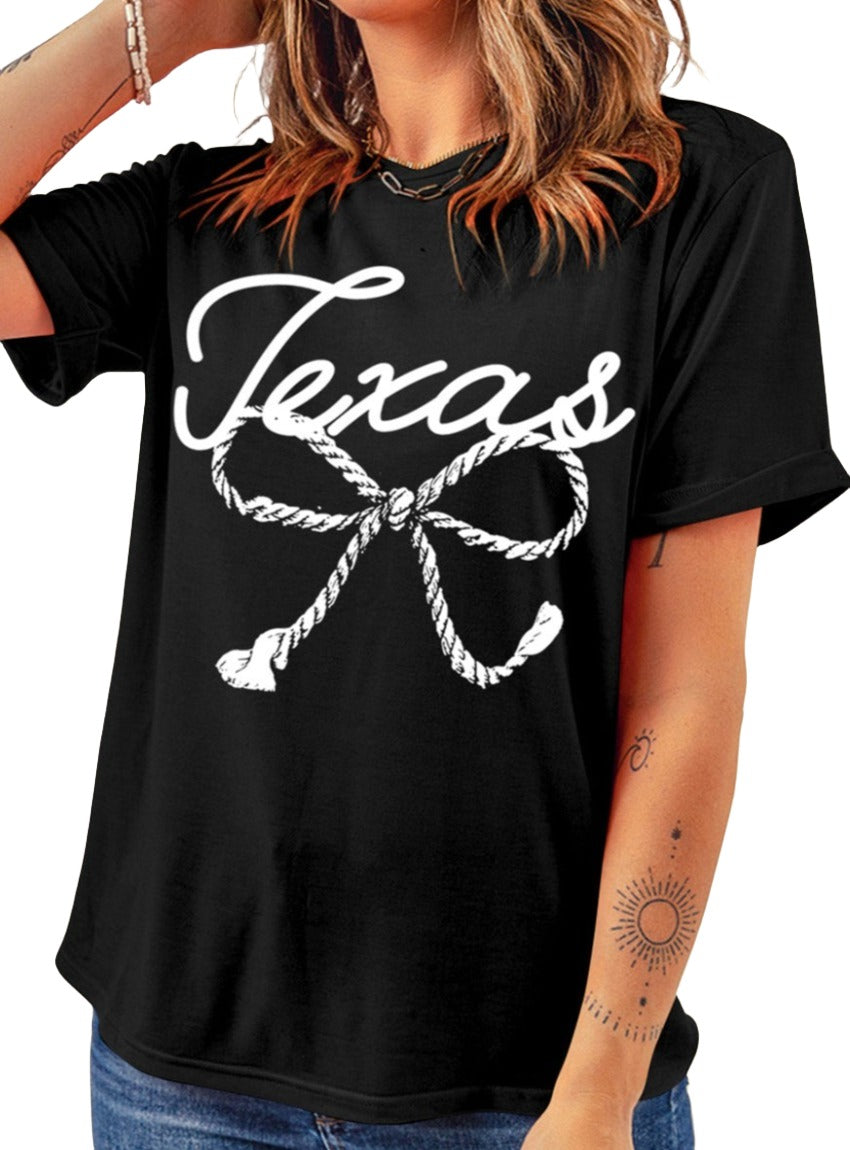 Black t-shirt with Texas rope graphic design