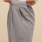 Chic gray waffle trousers with elastic waistband
