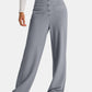 Gray high waist wide leg pants with pockets
