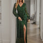 Versatile green long sleeve dress
