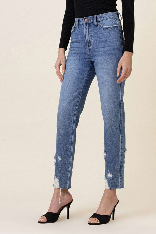 Chic slim straight jeans for casual wear by Vibrant M.i.U
