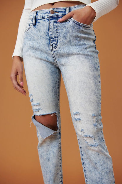 Classic 5-pocket skinny jeans with high-rise fit




