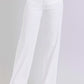 Women's white jeans with a high-rise waist and straight leg style by RISEN.