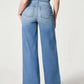 Trendy high-rise wide-leg jeans in light wash with a relaxed fit.
