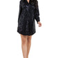 Full-length shot of a black sequin shirt dress, perfect for casual outings or party events.