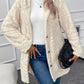 Cozy Hooded Button-Up Fleece Jacket in Cream