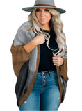 Elegant open-front cardigan in gray and brown for stylish layering
