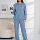 Comfortable blue two-piece set with pockets
