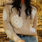 Soft daisy print sweater with a relaxed fit, perfect for casual wear | boho aesthetic
