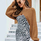 Brown cropped bolero sweater with trendy crossover design
