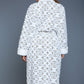 Full-length view of the Kimmie damask sherpa robe, ideal for lounging in comfort and style.
