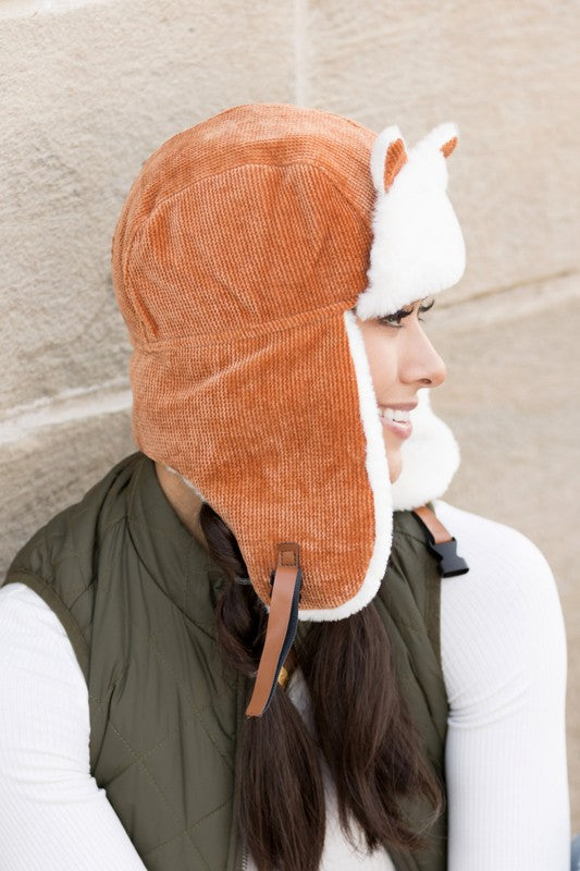 Cozy kitten ear hat with playful details
