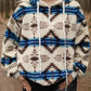 Cozy fleece hoodie with a Southwestern-inspired geometric print for women.