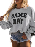 Star Sleeve Game Day Graphic Football Sweatshirt