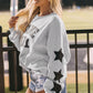 Star Sleeve Game Day Graphic Football Sweatshirt