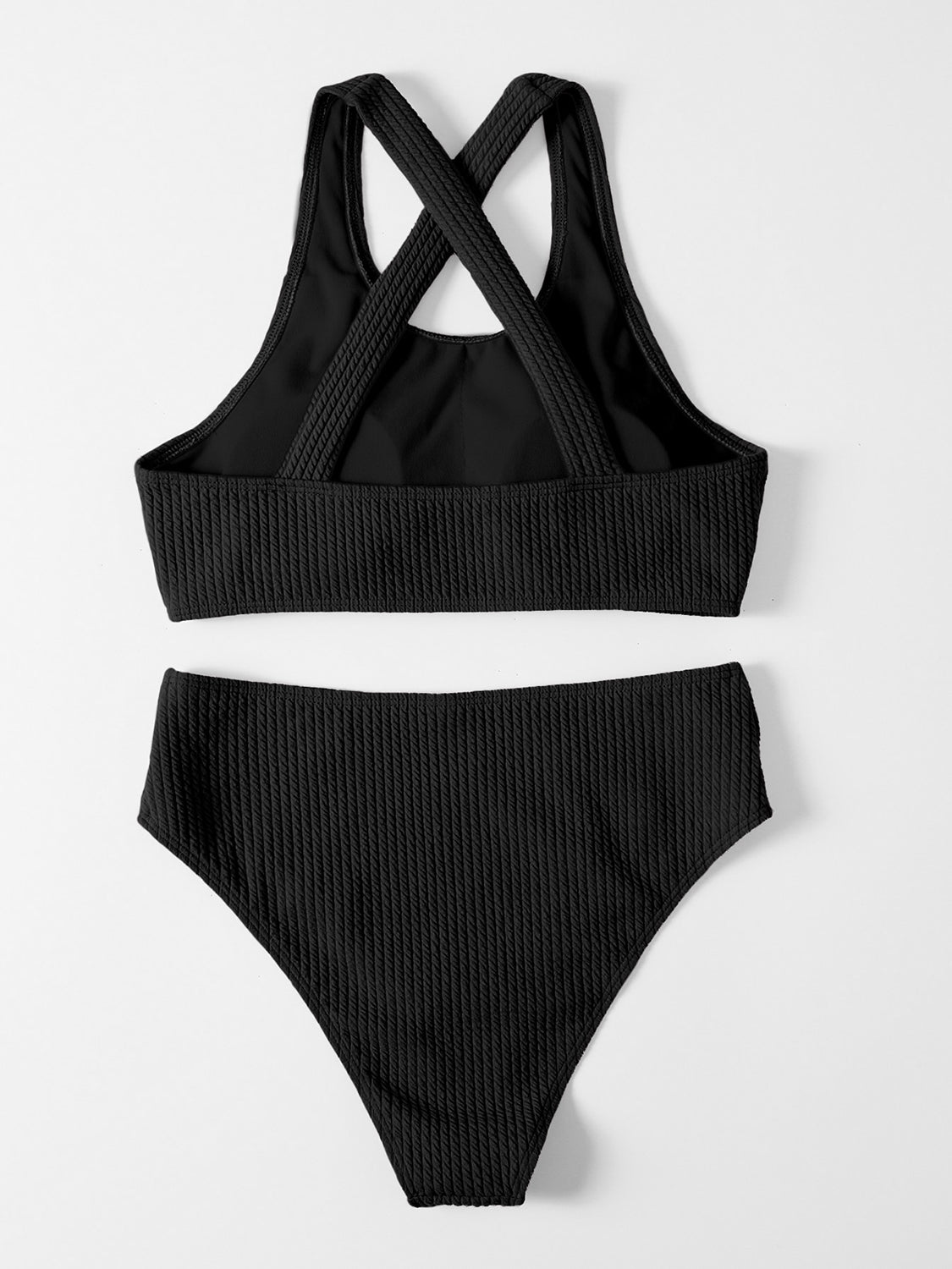 "Elevate your poolside look with our chic Crisscross Two-Piece Swim Set, perfect for making a stylish splash in white or black."