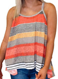 Flowy swing tank top featuring multicolor stripes