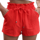 Chic high waist tie shorts with pockets for a stylish, comfortable fit. Perfect for any summer outing.