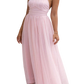 Discover elegance with our Halter Neck Backless Mesh Dress, in pink or misty blue, perfect for any formal occasion.
