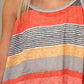 Multicolor stripe pattern tank top with swing silhouette