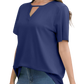 Cutout V-Neck Short Sleeve T-Shirt