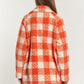 Chic boucle plaid coat for women, featuring side pockets and a lapel neck.
