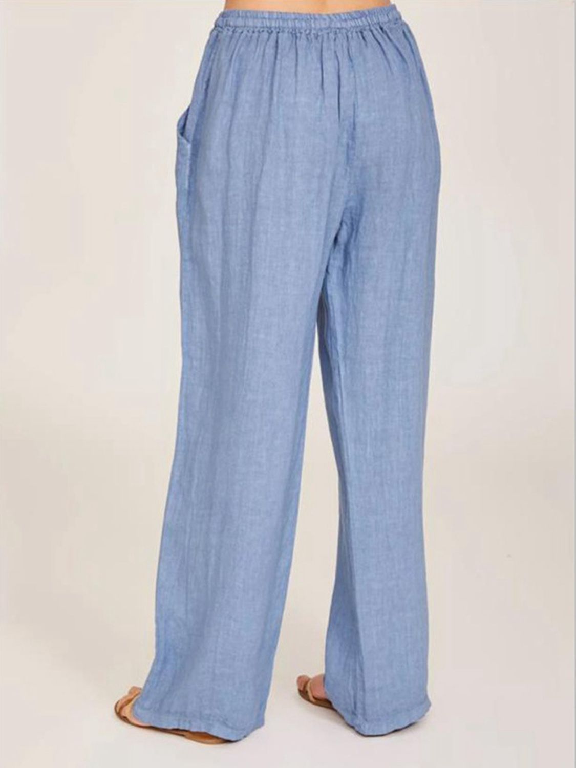 Straight Leg Drawstring Pants with Pockets