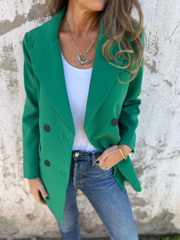 Modern and chic design of lapel blazer jacket in solid color
