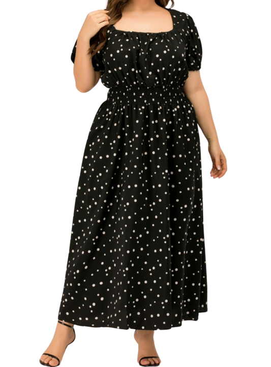 Polka Dot Square Neck Dress - Whimsical Appalachian Boutique