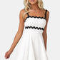 Contrast Trim Square Neck Mini Dress