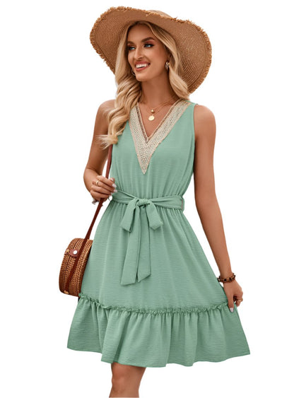 Feminine Frill Sleeveless Dress - Whimsical Appalachian Boutique