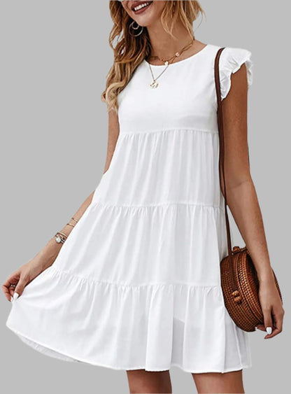 Ruffled Cap Sleeve Mini Dress - Whimsical Appalachian Boutique