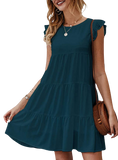 Ruffled Cap Sleeve Mini Dress - Whimsical Appalachian Boutique