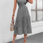 Striped Johnny Collar Sleeveless Midi Dress - Whimsical Appalachian Boutique