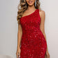 Sequin One-Shoulder Sleeveless Dress - Whimsical Appalachian Boutique