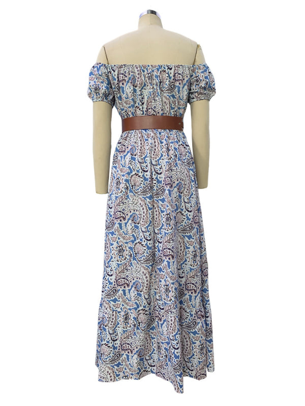 Fashionable Boat Neck Bohemian Maxi Dress & Belt - Whimsical Appalachian Boutique