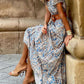 Fashionable Boat Neck Bohemian Maxi Dress & Belt - Whimsical Appalachian Boutique