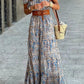 Fashionable Boat Neck Bohemian Maxi Dress & Belt - Whimsical Appalachian Boutique