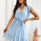 Ruffled Surplice Cap Sleeve Dress - Whimsical Appalachian Boutique