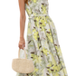 Smocked Printed Square Neck Midi Dress - Whimsical Appalachian Boutique