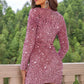 Sequin V-Neck Long Sleeve Mini Dress - Whimsical Appalachian Boutique