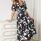 Printed Surplice Balloon Sleeve Midi Dress - Whimsical Appalachian Boutique